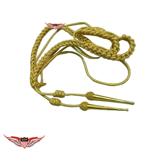 Aiguillette Customized High Quality Tactical Aiguillette Cords Custom Aiguillettes <b>Accessories</b> with Metallic Golden Tip - Product Image 1