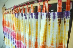 Cortina con Estampado Tie Dye Colorido, Tela de Algodón, Cortina Decorativa de Estilo Bohemio para Ventana, Panel de Cortina para Sala de Estar, Dormitorio, Hotel - Product Image 5