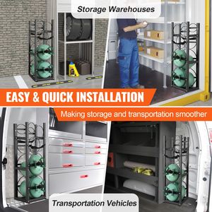 Rack per Serbatoi di Refrigerante con 2 Bombole da 30 libbre, Dimensioni 12.79x12.99x47.12 Pollici, Attrezzatura per Refrigerazione - Product Image 2