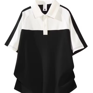 Latest Design Striped Short Sleeve Printed Knitted Jersey Men's Plus Size Summer Casual Shirts Breathable Eco-Friendly 100% - Product Image 1