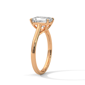 แหวนหมั้นเพชรทรงเอเมอรัลด์คัท เพชรเลี้ยงในห้องปฏิบัติการ ทองคำขาว 14K ระดับ EF VVS รับรองโดย IGI เครื่องประดับเจ้าสาวหรูหราแบบโซลิแทร์ ปรับแต่งได้ - Product Image 3