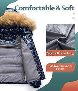 Vestes d'hiver imperméables pour garçons CREATMO US, doublées de polaire, coupe-vent, veste de ski - Product Image 4