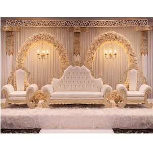 Stylish Indian Wedding Event Sofa <b>Chair</b> Set Arabic Style Wedding Stage <b>Silver</b> Sofa Set Royal Wedding Loveseat in Arabian Style - Product Image 1
