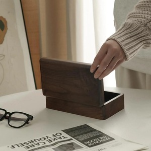 Eco-Friendly Rectangle <b>Wooden</b> <b>Box</b> for Jewelry Gift Storage-Soft Interior for Delicate Items Christmas Chinese New Year Tabletop - Product Image 5