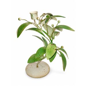 Portavelas de Hierro Rústico con Tallo de Hoja Verde, Juego de Portavelas Decorativos para Decoración del Hogar, Centro de Mesa para Bodas - Product Image 2