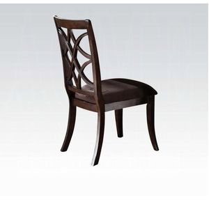 Set di 2 sedie da pranzo Keenan Brown in microfibra con finitura noce scuro - Product Image 1