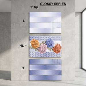 Turquoise Flower Plants Painted African Hospitality Bathroom Glossy Glazed Ceramic <b>Wall</b> Tiles 200x300mm Vistaar - Product Image 6