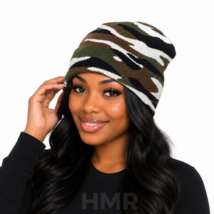HMR Sisterhood Brotherhood, bonnets en acrylique de haute qualité, tricotés, à revers, camouflage, unisexes, avec logo personnalisé - Product Image 4