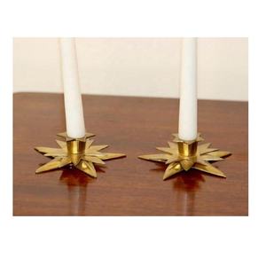 Bougeoir dernier cri en aluminium avec laiton plaqué fleur porte-table occasion festive décor dîner table bougeoir - Product Image 6