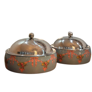 Luxury 3PCS <b>Set</b> Insulated Hot Pot Casserole Double Wall Stainless Steel Food Warmer Thermal Serving Dish With Floral Print - Product Image 1