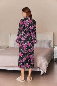 Bata de mujer con cremallera, manga larga, de terciopelo, suave, con bolsillos, talla S-3XL - Product Image 2