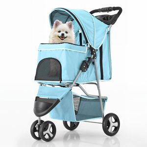 TH-PPS-061 Pet <b>Travel</b> Buggy with Rainproof Top Soft <b>Mattress</b> and Zipper Entry for Safe Comfortable Movement - Product Image 1