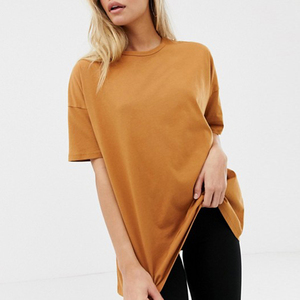 Camiseta Holgada Extra Grande para Mujer, Cuello Redondo, Manga Corta, Transpirable, de Algodón Jersey, Larga, para Todas las Temporadas - Product Image 4