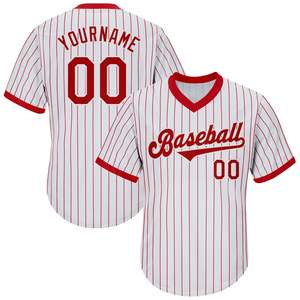 Uniforme de baseball respirant de qualité supérieure, manches courtes, col en V, numéro de joueur personnalisé, nom de l'équipe, couleur personnalisée, vêtements de sport - Product Image 4