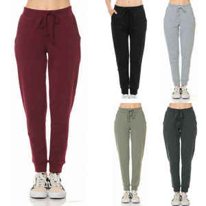 Women's Solid Color Fleece Woven Cargo <b>Harem</b> Pants Drawstring Waist Regular Fit Casual Full Length Zipper Fly Workwear Multiple - Product Image 1
