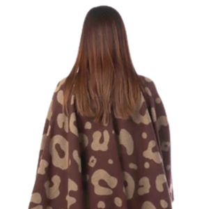 Brown Leopard Print <b>Wrap</b> Shawl Soft Warm Fashion Scarf Women Oversized Animal Pattern Cape Style Winter Casual Shoulder Cover - Product Image 2