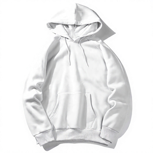 Men's Oversized Hooded Sweatshirt Solid <b>Black</b> <b>Fleece</b> Casual with Front Pocket Regular Sleeve Winter Wear Polyester/Cotton - Product Image 5