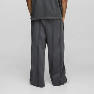 Pantalon de survêtement baggy pour homme en toile 100 % coton, coupe droite, avec cordon de serrage, personnalisable, de haute qualité, vente en gros - Product Image 2