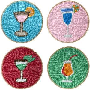 Charming Handcrafted Embroidery <b>Beaded</b> <b>Coaster</b> with Unique Decorative Pattern for Coffee Tea Serving and Dining Table Styling - Product Image 5