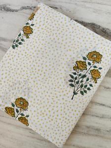 Tissu en coton imprimé au bloc élégant, écologique, réutilisable, à motifs floraux, impression personnalisée, fournisseur de tissus imprimés à la main en gros - Product Image 3