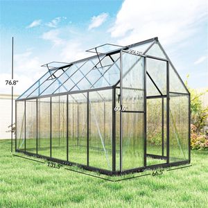 Serra da Giardino Nera Regolabile con Tetto Ventilato: Un'Opzione Elegante per il Tuo Spazio Esterno - Product Image 6