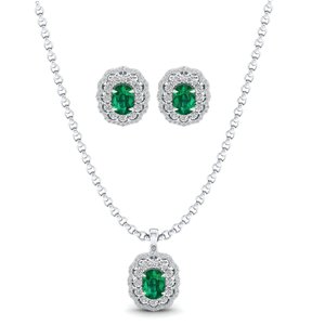 REYES Fabricante de Conjuntos de Joyería de Plata de Ley 925 con Moissanita para Mujer, Aretes y Collar con Gema de Rubí Ovalada de 9.91Ct - Product Image 2