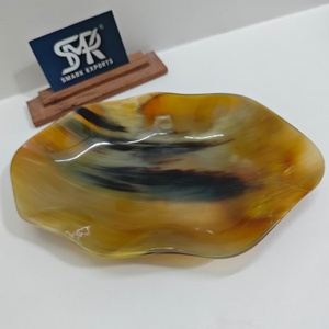 Tazón Decorativo de Cuerno de Búfalo Premium, Hecho a Mano, Pulido, Apto para Alimentos, Plato Ondulado para Frutas, Bocadillos, Comedor y Decoración del Hogar - Product Image 3