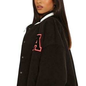 Gran oferta de alta calidad, nuevo estilo, chaquetas universitarias de talla corta para mujer, prendas de vestir con cremallera, chaquetas transpirables de cuero universitario para mujer - Product Image 3