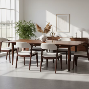 Chaise de salle à manger Dero Outdoor en teck massif, style mid-century modern, pour l'intérieur et l'extérieur. - Product Image 5