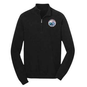Jack and Jill <b>Mens</b> Black Half Zip Polo Sweater Knit Pullover Smart Casual <b>Long</b> Sleeve Comfortable Premium Everyday Wear - Product Image 1