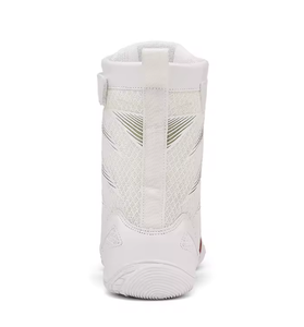 Chaussures de lutte montantes pour hommes, tige en maille blanche, semelle extérieure en caoutchouc, semelle intermédiaire en EVA, baskets d'entraînement de combat pour la salle de sport et la pratique au ring - Product Image 5