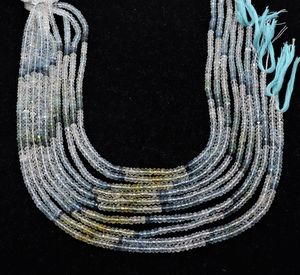 Perles facettées rondes en aquamarine naturelle AAA de 4 mm, perles de pierres précieuses authentiques en aquamarine, perles d'aquamarine pour la fabrication de bijoux - Product Image 2
