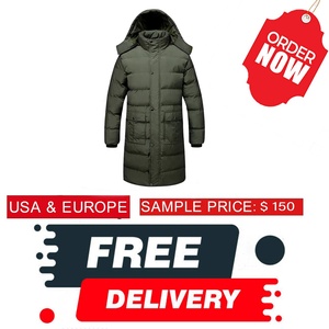 Men's Long Down Puffer Jacket Hooded Cotton <b>Padded</b> <b>Coat</b> <b>Waterproof</b> Reversible Outerwear for Winter 2026 - Product Image 6