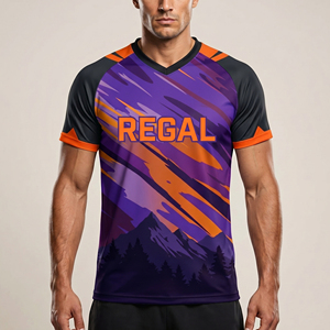 เสื้อวอลเลย์บอลโพลีเอสเตอร์ 100% สำหรับทีมชาย เสื้อวอลเลย์บอลแบบซับลิเมชั่น ชุดกีฬาผู้ชาย เสื้อวอลเลย์บอลคอวี - Product Image 6