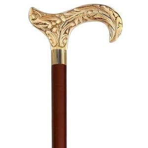 Canne de marche en bois design avec poignée confortable, tige robuste, qualité supérieure pour les seniors, utilisation en extérieur - Product Image 1