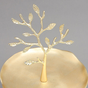 Elegant Two-<b>Tier</b> Gold <b>Cake</b> Stand Featuring Wavy Trays And An Artistic Tree Branch Handle Accent On Top For Serving & Decoration - Product Image 2