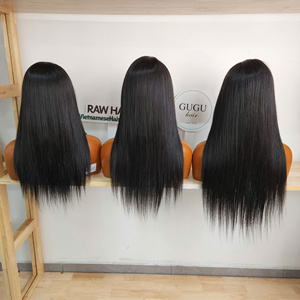 Human Raw Virgin Hair Vietnamese for <b>Wig</b> 100% Bone Straight <b>Long</b> Transparent Lace Glueless - Product Image 1