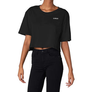 เสื้อยืดครอปผู้หญิงแฟชั่นราคาส่ง สไตล์ลำลองทันสมัย เสื้อครอปผู้หญิงเทรนดี้ สตรีทแฟชั่น เสื้อยืดครอปผู้หญิงลำลอง - Product Image 5