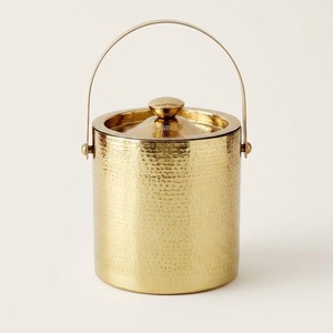 Wholesale Custom Logo Double Layer Champagne Bucket Mirror Finish Stainless Steel Hammered Ice Bucket For Hotels & Barware - Product Image 2