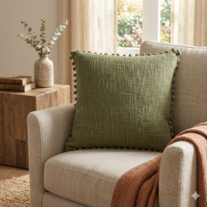 Coton 100% slub rayé, tissé à la machine, avec pompons, 280 g/m², lavable, fermeture éclair dissimulée, vente en gros - Product Image 4
