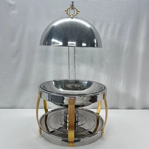 Hotel & Party Food Warmer Luxury Display Stainless Steel Chafing Dish Round Unique Chafing Dishes for Catering - Product Image 1