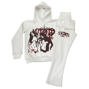 ชุดวอร์มพิมพ์ลายซิลค์สกรีนสีดำ โลโก้สั่งทำได้ ตัดต่อสีตามสั่ง ชุดวอร์มผู้ชายแบบสบายๆ พิมพ์ลายซิลค์สกรีน ชุดวอร์ม OEM - Product Image 2