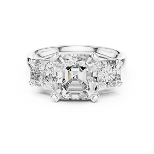 Anillo de Oro Blanco de 14K con Certificado GRA, Anillo Vintage con Diamante Cultivado en Laboratorio con Corte Octogonal Cuadrado, para Fiestas y Uso Diario - Product Image 1