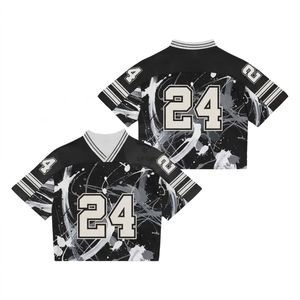 T-shirt court pour femme en maille style vintage années 90, maillot de football respirant en polyester, streetwear sportif, fabricant OEM personnalisé - Product Image 4