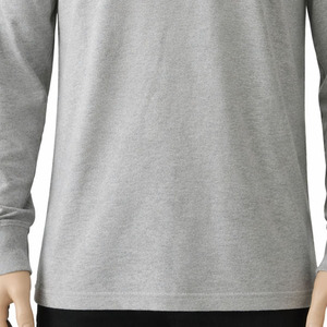T-shirt à manches longues pour homme, col en V, 100% coton jersey, couleur unie, coupe classique, chemises décontractées avec logo personnalisé - Product Image 4