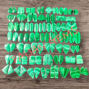 Natural <b>Malachite</b> Loose Gemstone Cabochon Polished in Mixed Shapes and Sizes for Jewelry Pendant Making - Product Image 2