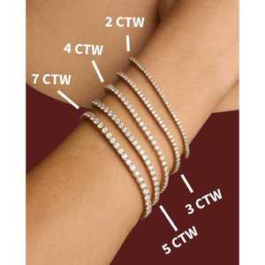 Pulsera de diamantes de laboratorio redonda de tenis clásica - Product Image 1