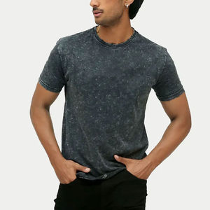 T-shirts pour hommes les plus vendus, effet délavé, logo personnalisé imprimé, polyester/coton de haute qualité, coupe classique, respirant - Product Image 1