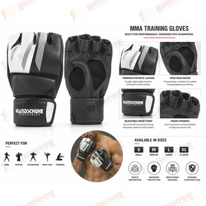 Gants de boxe en cuir sur mesure à demi-doigts, professionnels, grandes tailles, pour entraînement MMA, prix raisonnables, équipement de sport d'arts martiaux - Product Image 4