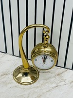 Horloge de table vintage en aluminium, faite à la main, décoration de bureau antique